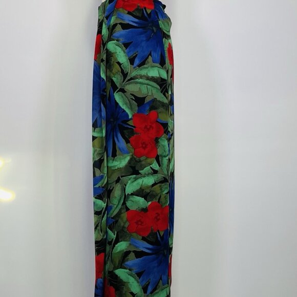Vintage 90s Amanda Smith II Floral Boho Hawaiian Maxi Jungle Skirt Plus Size 16W - Picture 3 of 6